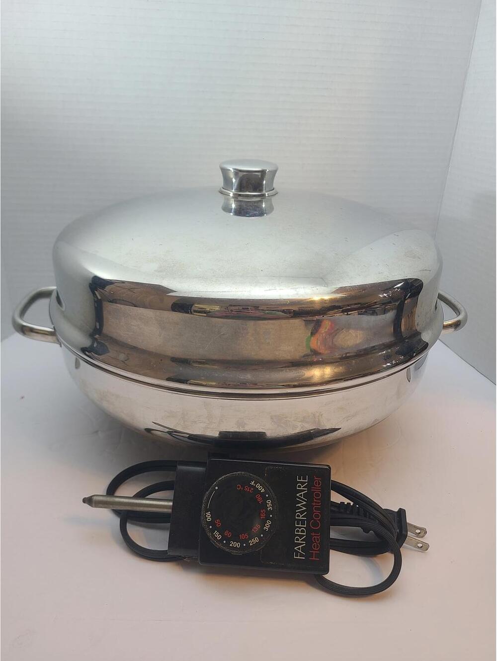 Farberware Vintage 12" Electric Stainless Steel Skillet Model 344A Works Great!